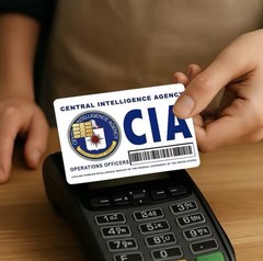 CIA Credit Card Debit Card Waterproof PVC Sticker (parody)