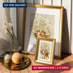 TWING 4×6 Picture Frames Gold, Display Pictures 3×5 with Mat or 4×6 Without Mat,