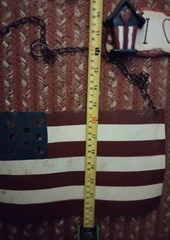 Metal/Wood Patriotic Old Glory Americana Flag Barn Star Wall Decor Gathering Lot