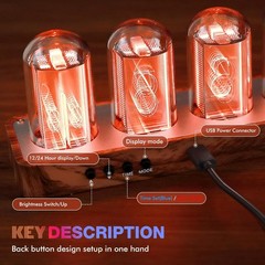ClocTe Nixie Tube Clo with Wi-Fi SYNC, Alarm & Timer, 12/24H Display,