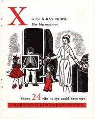 Vintage ABC Letter X Alphabet Print 1950s Nurse & Her Big Machine Print 5345