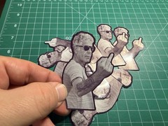 Anthony Bourdain Middle Finger – Laminated Vinyl Sticker – 2″x3″