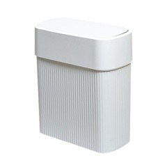 Bathroom Trash Can with Press Top Lid, 3.2 Gallon Slim Garbage Can for Kitche…