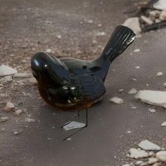 Black Resin Plastic Crow? Blackbird Metal Legs Decorative