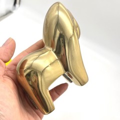 Vintage Solid Brass Gorilla Figurine Minimalist Mid Century Modern Paperweight
