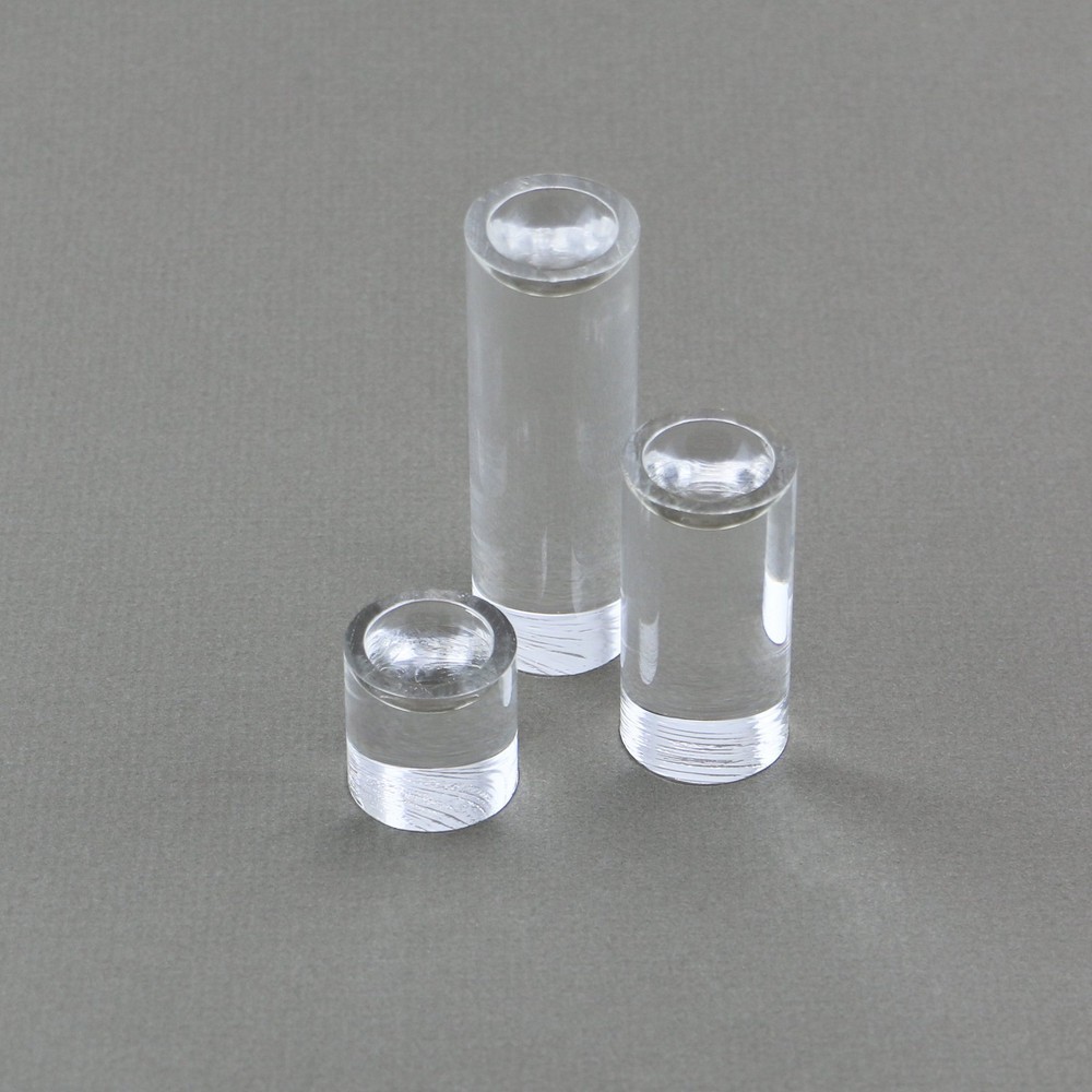 3 Piece Dimple Riser Set Clear Round Columns for Marbles and Spheres
