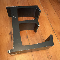 VTG Large Industrial Salvage Metal Freestanding Distressed Decorative Letter E