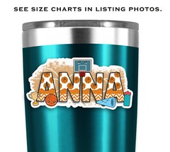 Custom Name Sticker, Personalized Decal, Basketball, Girls, Team Spirit, Sports