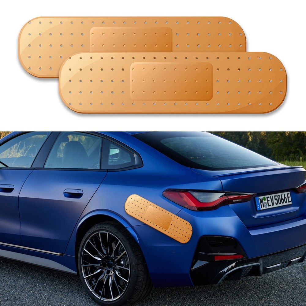2PCS Car Bandaid Sticker Giant Bumper Large Bandage Decal Funny Automotive