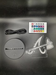 Edge Lit Tabletop Sign, Multi-Colored LED, Atlanta Braves Night Light
