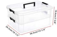 BTSKY 2 Layer Stack & Carry Box, Plastic Multipurpose Portable Storage NEW