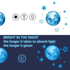 Glow in The Dark Stars for Ceiling, Starry Sky Stars and Moon Wall Decals, Sp…