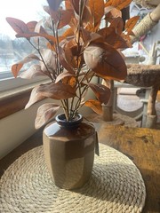 Hearth & Hand Magnolia Artificial Eucalyptus Arrangement Brown Vase 22” Farmhous