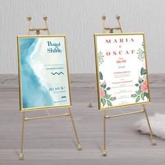 Car Show Easel Stand Large Golden Wedding Easel Stand Adjustable Hooks