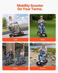 4-Wheel Electric Mobility Scooter For Adults & Seniors, Integrated Foldable Mobi