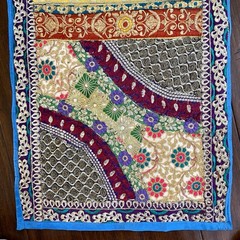 Vintage Khumbaria Patchwork Tapestry Banjara Table Cover Runner Embroidered Art