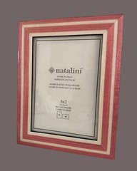 NEW Natalini Handmade 5 x 7″ Italy Lacquer Photo Picture Frame Wood Pink Cream
