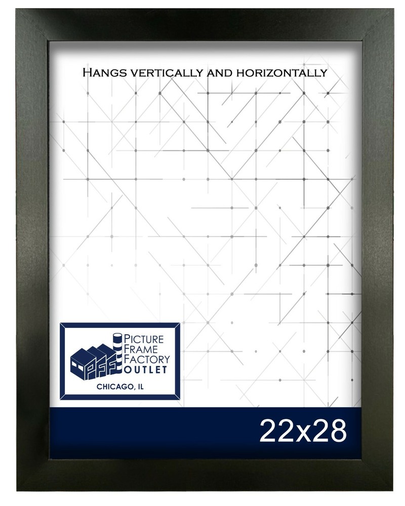 22×28 Inch Picture Frame, Smooth Finish, 1.25 Inch Wide, Black