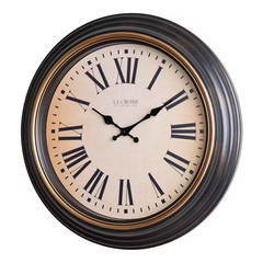 18 In. Traditions Antique Brown Quartz Analog Wall Clock