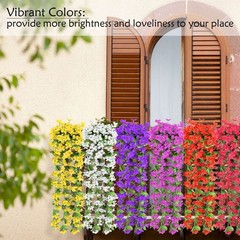 1-3X Artificial Violet Flowers Fake Plant Hanging Outdoor Home Yard Garden Decor
