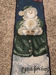 Vintage «Come All Ye Faithful » Snowman Wall Hanging Tapestry 6″w X 47″ L