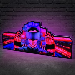 The Johnny Mnemonic Pinball Topper 3D Prinetd Led Lightbox Pinball Arcade Decor