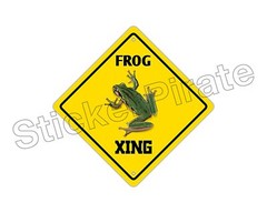*Aluminum* Frog Crossing Funny Metal Novelty Sign 12″x12″