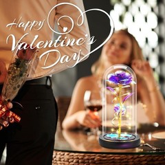 Preserved Artificial Rose Flower Lamp, Forever Women Gifts for Birthday Chris…