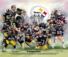 Pittsburgh Steeler Legends, Wishum Gregory Art, Wall Decor Print Poster 20″ x16″