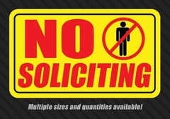No Soliciting sticker decal window store label vinyl notice no knocking door