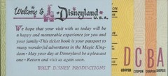 Disneyland D-C-B-A Tickets POSTER 24 X 18 Inches Nostalgic!