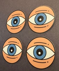 Vinyl Eye Stickers 2” Set Of 4 + 1 Mystery Glow In The Dark Fantasy GOT