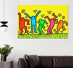 Keith Haring Dancers Framed Canvas Wall Art American Street Graffiti Posters