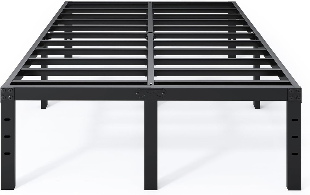 18 in Sturdy Platform Bed Frame Queen Size,Quick & Easy Assembly,No Noise, Black