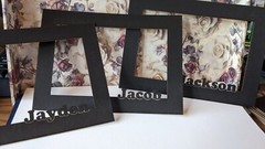 Black Wood Photo Picture Frame and Personalized Photo Picture Mat