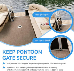 Pontoon Boat Floor-Mounted Gate Stopper for Secure Door Positioning, Black