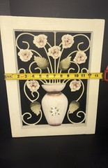 3D Pretty Decorative Wall Art 17 1/3 X 13 1/2. Vase With Floral Theme, 3D
