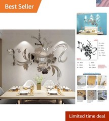 Artistic Silver Flower Wall Decals – Decorative Solution for Stylish Interiors