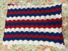 Vtg Red White Blue Stripe America 250 Patriotic Lap Blanket Sofa Throw 56”x36”i