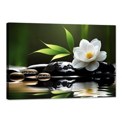 Lotus Flower Wall Art Inspirational Canvas Prints Inhale Exhale Yoga Quotes P…