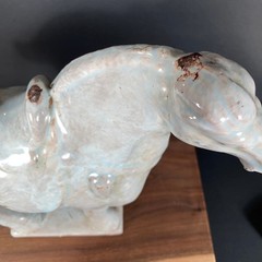 Vintage Tang Dynasty War Horse Sculpture Chinese Glazed Ceramic Statue 12 inches