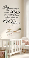 Jeremiah 29:11 Quotes Sayings Words Art Decor Lettering Vinyl Wall Bible Verse