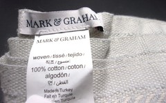 Pottery Barn Mark & Graham Herringbone Monogrammable Beige Throw Blanket 50×60″
