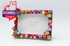 Diy Floral Building Block Photo Frame, 4×6 Inches, Decorative Colorful Flower