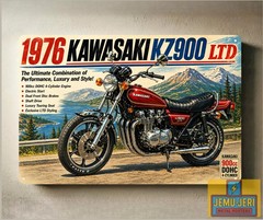 1976 Kawasaki KZ900 LTD Motorcycle Metal Poster 30x20cm Sign
