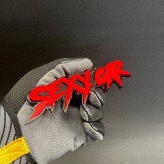 1x «Sexy car» Custom Text 3D Acrylic Car Emblem Badge Multicolor Laser Cut Decal