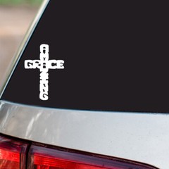 Christian Cross Sticker Jesus Religious S24 all chrome and regular vinyl colors