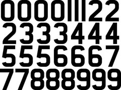 sticky vinyl Numbers stickers Decals bin door office home weather proof Bk & Wt