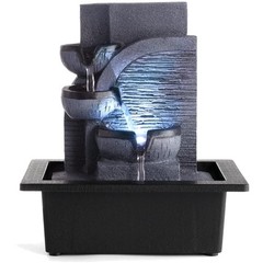 Zen Water Fountain with LED Lights – Relaxing Indoor Feature