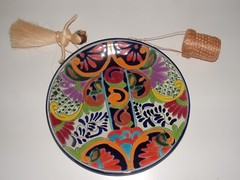 Mexican Design 11-3/8″ Plate w/Woven Decor, Made Mexico, Age Unknown, pre-owned